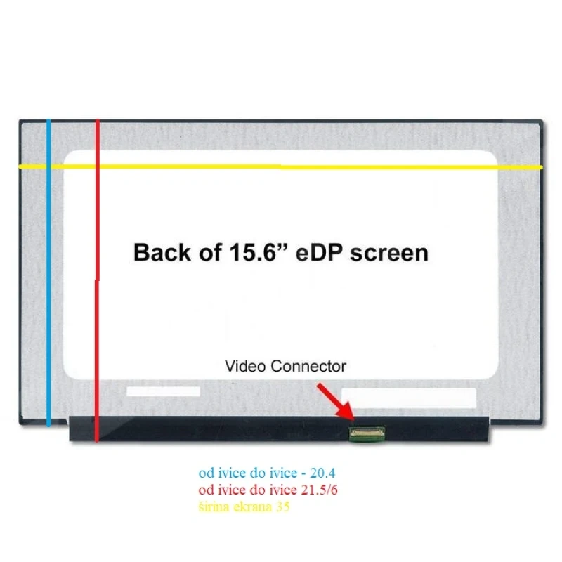 LED Ekran za laptop 15.6 slim 30pin HD kraci bez kacenja