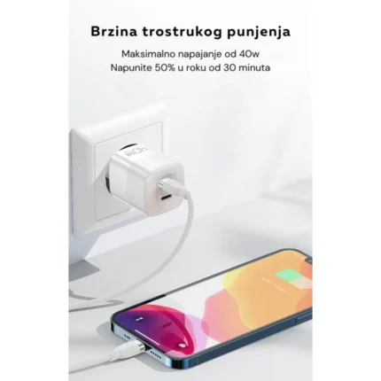RY-C40A Punjač GaN Type C1+Type C2 40W