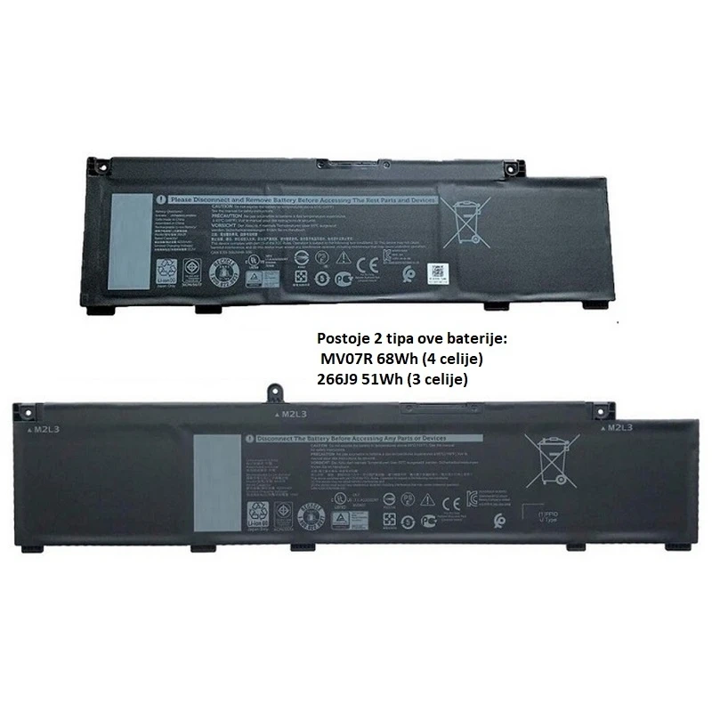 Baterija za Laptop Dell G3 15 3500 3590 3700 3790 G5 5000 5590 5500 5505 G7 7590 7790 Series kraca